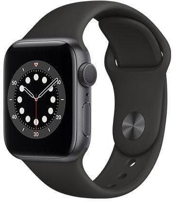 Ceas Apple Watch S6 GPS, 44mm Space Gray Aluminium Case with Black Sport Band - Regular